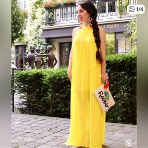 Show Me Your MuMu Rochester maxi dress in Yellow- 1 untreated stain see picture
